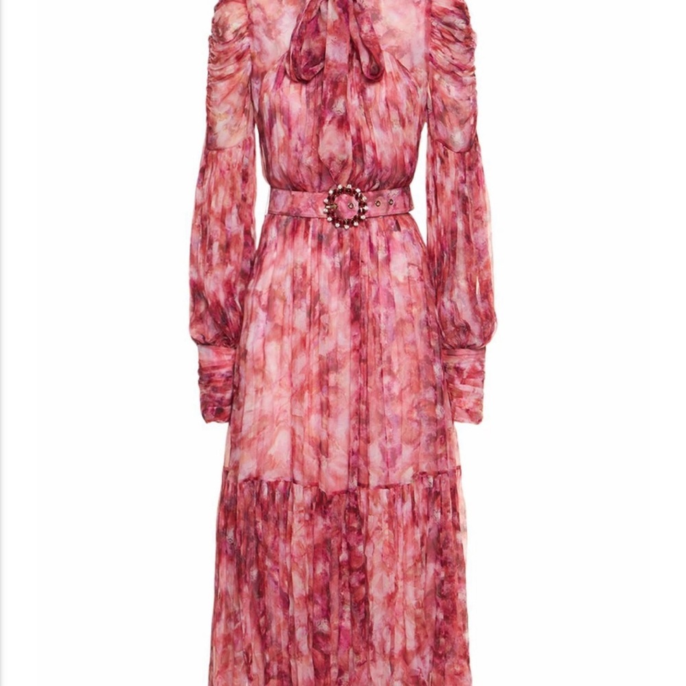 ZIMMERMANN Kaleidoscope Tie-neck Long Dress Size 0
